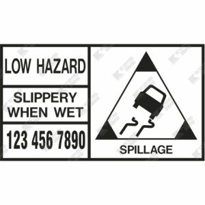 WC853 - Hazchem Placards - Low Hazard Slippery When Wet
