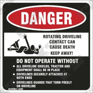 WC273 - Rotating Driveline Contact Can Cause Death, Keep Away