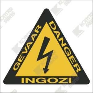 WC676 - Danger, Gevaar, Ingozi Triangle With Electric Icon