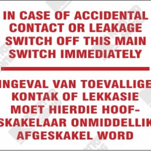 WC681 - In case of accidental leakage decal
