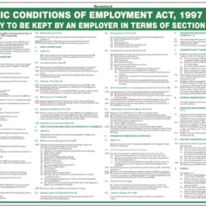 WC717 - Basic Conditions of Employment Act 1997 - Laminated Paper Poster