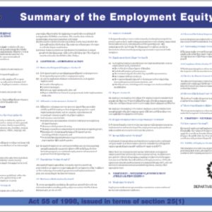 WC718 - Summary of Employment Equity Act - Laminated Paper Poster