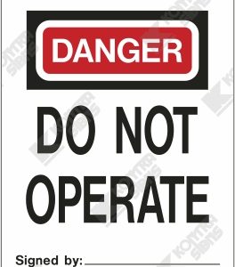 WC742 - Danger - Do Not Operate
