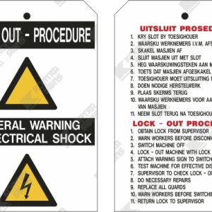 WC744 - Double sided - Lock out Procedure - General Warning of Electrical Shock