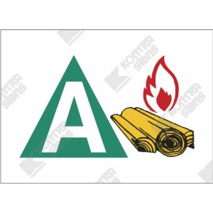 WC827 - "A" type Fires - Fire Extinguisher ID Vinyl decal