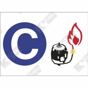 WC833 - "C" type Fires - Fire Extinguisher ID Vinyl decal