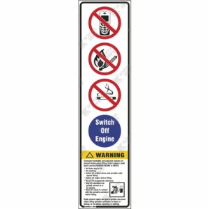 WC908 - PV1, PV2, PV27, Switch off Engine, Warning Vinyl decal